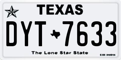 TX license plate DYT7633