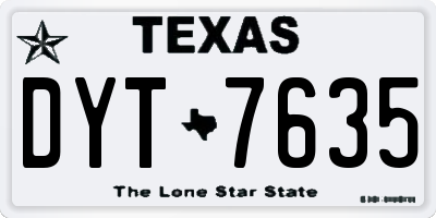TX license plate DYT7635