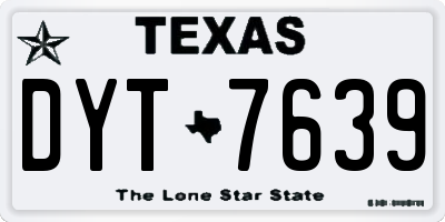 TX license plate DYT7639