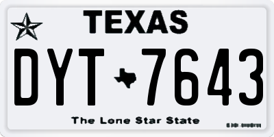 TX license plate DYT7643