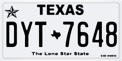 TX license plate DYT7648