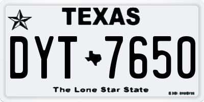 TX license plate DYT7650