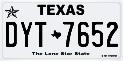 TX license plate DYT7652
