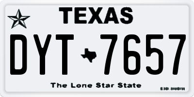 TX license plate DYT7657