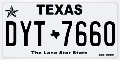 TX license plate DYT7660