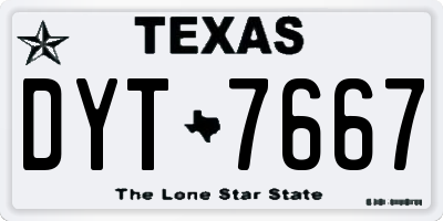 TX license plate DYT7667