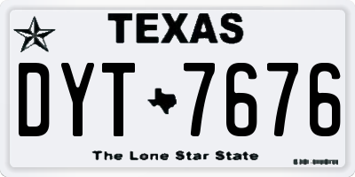 TX license plate DYT7676