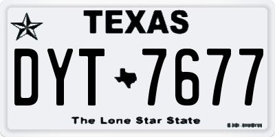 TX license plate DYT7677