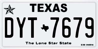 TX license plate DYT7679