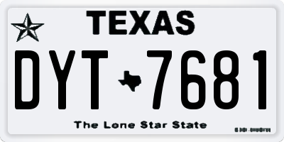TX license plate DYT7681