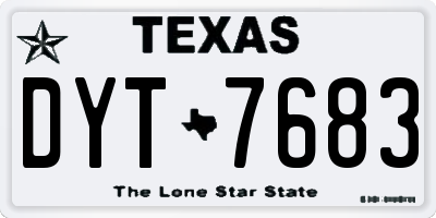 TX license plate DYT7683