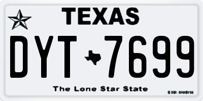TX license plate DYT7699
