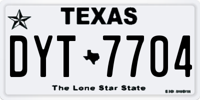 TX license plate DYT7704