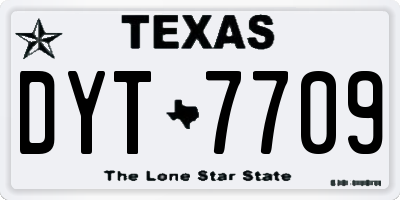 TX license plate DYT7709