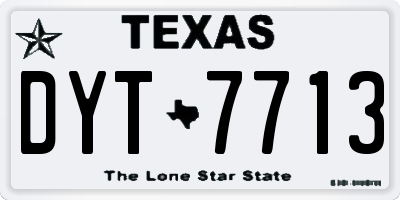TX license plate DYT7713
