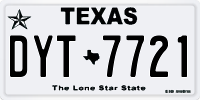 TX license plate DYT7721