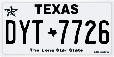 TX license plate DYT7726