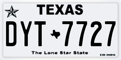 TX license plate DYT7727