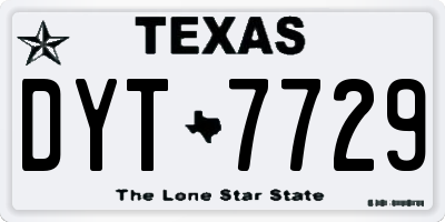 TX license plate DYT7729