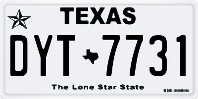 TX license plate DYT7731