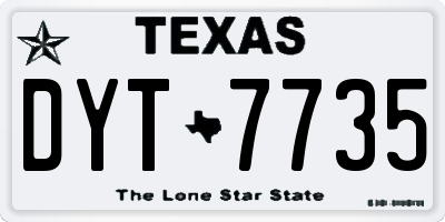 TX license plate DYT7735