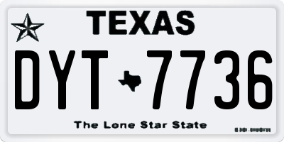 TX license plate DYT7736