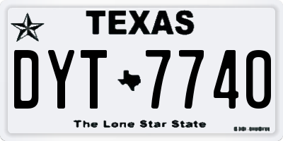 TX license plate DYT7740