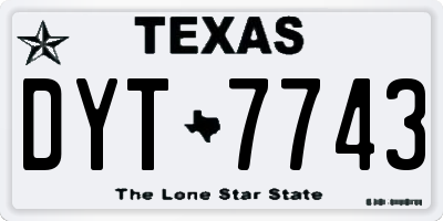 TX license plate DYT7743