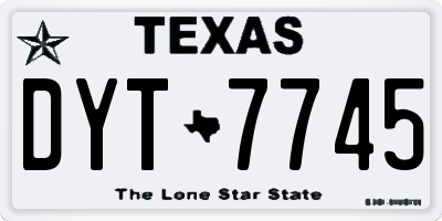 TX license plate DYT7745