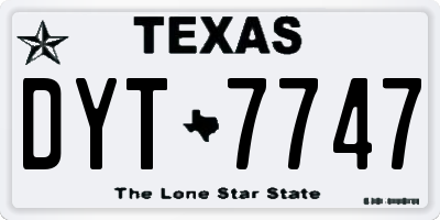 TX license plate DYT7747