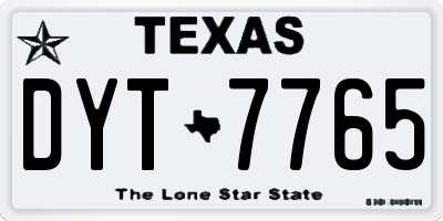 TX license plate DYT7765