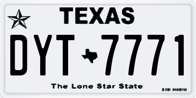 TX license plate DYT7771