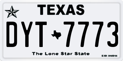 TX license plate DYT7773