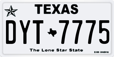 TX license plate DYT7775