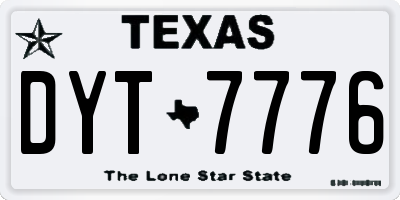 TX license plate DYT7776