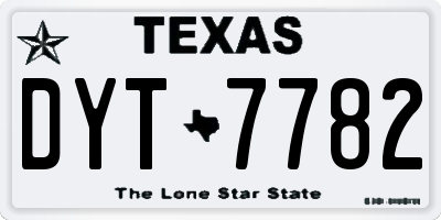 TX license plate DYT7782