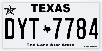 TX license plate DYT7784