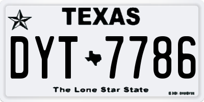 TX license plate DYT7786