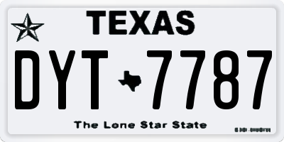 TX license plate DYT7787