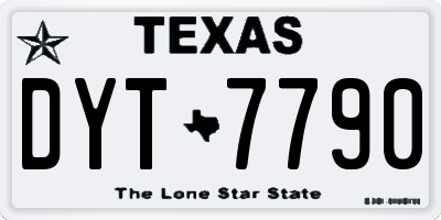 TX license plate DYT7790