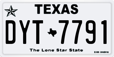 TX license plate DYT7791
