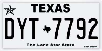 TX license plate DYT7792