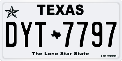 TX license plate DYT7797