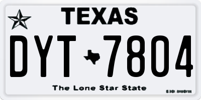 TX license plate DYT7804