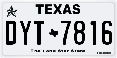 TX license plate DYT7816