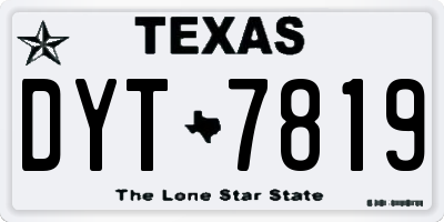 TX license plate DYT7819