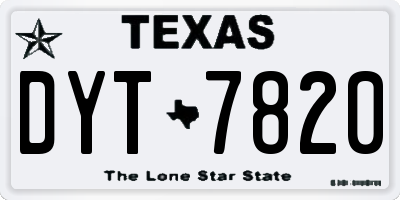 TX license plate DYT7820