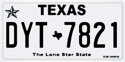 TX license plate DYT7821