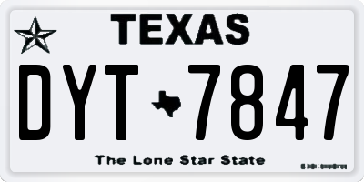 TX license plate DYT7847