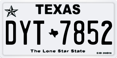 TX license plate DYT7852